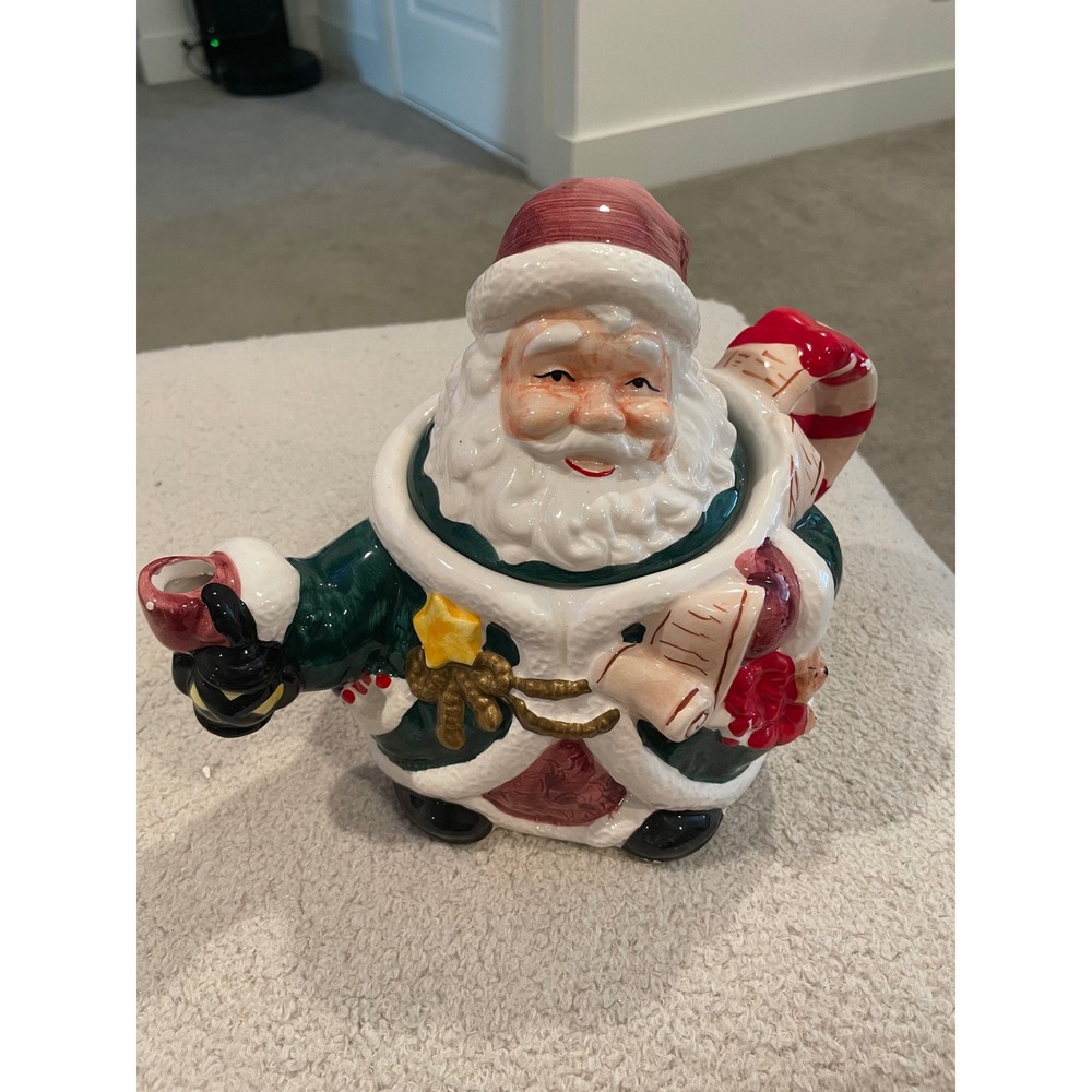 Santa Claus Ceramic‎ Teapot Holiday Decoration Christmas Decor Festive